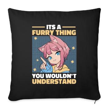 Furry Fandom Fursuits Mignon - Housse de coussin décorative 45 x 45 cm - noir - Devant