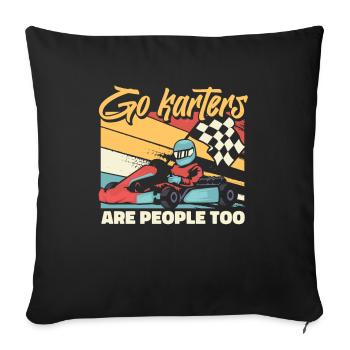 Go karting karting kart driver funny - Sofa pillowcase 17,3'' x 17,3'' (45 x 45 cm) - black - Front