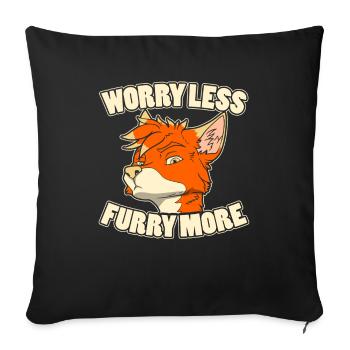 Furry Fandom Fursuits Fox - Housse de coussin décorative 45 x 45 cm - noir - Devant