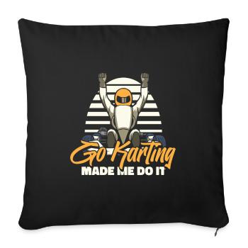Go Kart Kartfahren Kartfahrer Cool - Sofakissenbezug 45 x 45 cm - Schwarz - Vorne