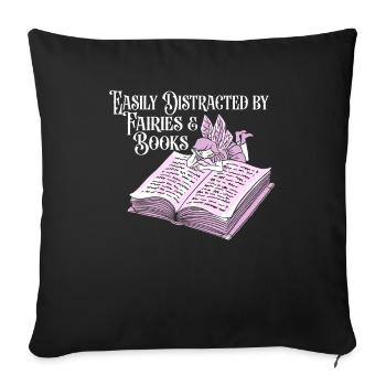Book Bookworm Bookworm Fairy Book Fairy - Housse de coussin décorative 45 x 45 cm - noir - Devant