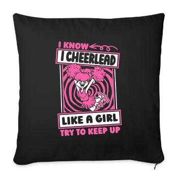 Cheerleader Cheerleading Mädchen - Sofakissenbezug 45 x 45 cm - Schwarz - Vorne