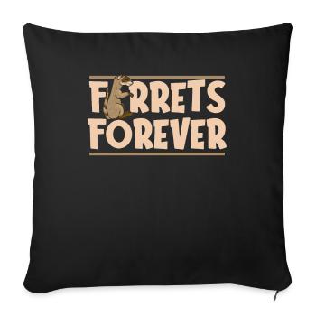 Frettchen Iltis Niedlich - Sofakissenbezug 45 x 45 cm - Schwarz - Vorne