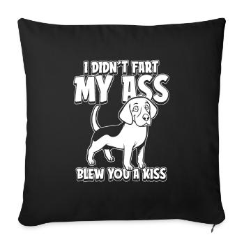 Beagle Je n’ai pas pété mes fesses Soufflé un baiser - Housse de coussin décorative 45 x 45 cm - noir - Devant