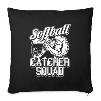 Softball Squad - Sofa pillowcase 17,3'' x 17,3'' (45 x 45 cm) - black - Front