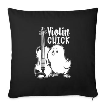 Violon Violon Poussin - Housse de coussin décorative 45 x 45 cm - noir - Devant