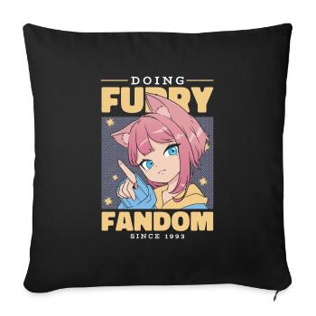 Furry Fandom Fursuits Funny - Sofa pillowcase 17,3'' x 17,3'' (45 x 45 cm) - black - Front