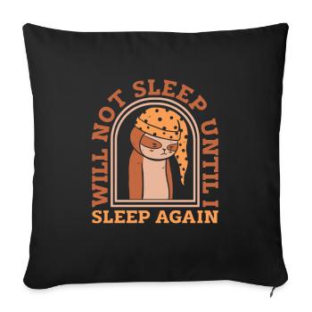 Sloth Funny Sloth Baseball - Sofa pillowcase 17,3'' x 17,3'' (45 x 45 cm) - black - Front