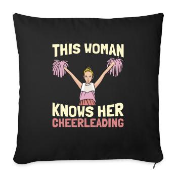 Cheerleader Cheerleading Mädchen - Sofakissenbezug 45 x 45 cm - Schwarz - Vorne