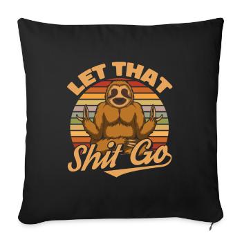 Sloth, Funny, Sloth, Yoga - Sofa pillowcase 17,3'' x 17,3'' (45 x 45 cm) - black - Front