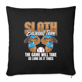 Sloth Team Sloth Baseball - Sofa pillowcase 17,3'' x 17,3'' (45 x 45 cm) - black - Front