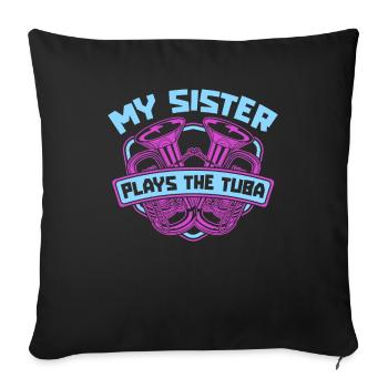 Fanfare procession tuba sister - Sofa pillowcase 17,3'' x 17,3'' (45 x 45 cm) - black - Front