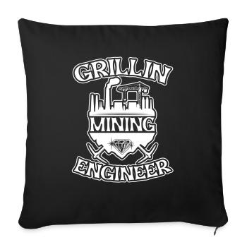 Mines d’or Mines d’or Grillades minières d’or - Housse de coussin décorative 45 x 45 cm - noir - Devant