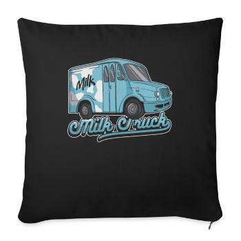 Lait de vache Panier de lait frais - Housse de coussin décorative 45 x 45 cm - noir - Devant