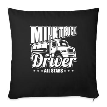 Wagon de lait de vache All Stars - Housse de coussin décorative 45 x 45 cm - noir - Devant