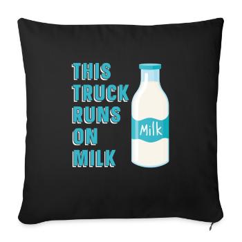 Cow Milk Milk Truck - Sofa pillowcase 17,3'' x 17,3'' (45 x 45 cm) - black - Front