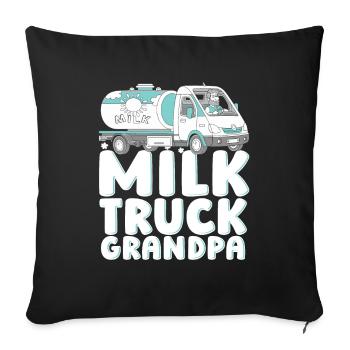 Camion de lait de vache Grandpa Milk - Housse de coussin décorative 45 x 45 cm - noir - Devant