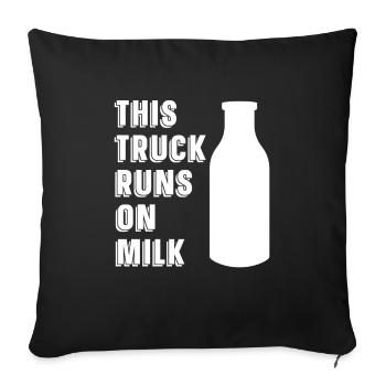 Camion de lait de vache Camion de lait - Housse de coussin décorative 45 x 45 cm - noir - Devant
