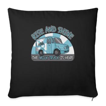 Lait de vache Panier de lait frais - Housse de coussin décorative 45 x 45 cm - noir - Devant