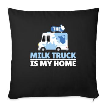 Lait de vache Wagon de lait domestique - Housse de coussin décorative 45 x 45 cm - noir - Devant