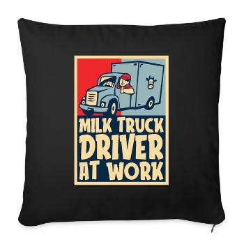 Cow Milk Driver Milk Truck - Sofa pillowcase 17,3'' x 17,3'' (45 x 45 cm) - black - Front