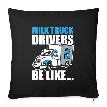 Lait de vache Fun Milk Cart - Housse de coussin décorative 45 x 45 cm - noir - Devant