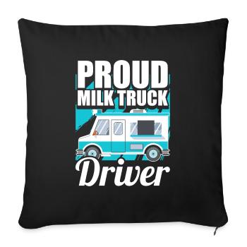 Cow Milk Milk Truck - Sofa pillowcase 17,3'' x 17,3'' (45 x 45 cm) - black - Front