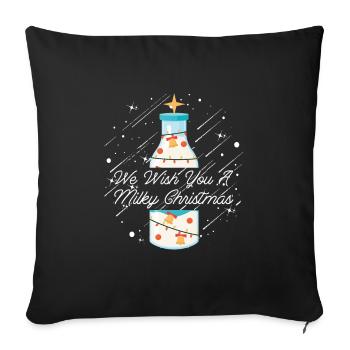 Lait de vache Panier de lait de Noël - Housse de coussin décorative 45 x 45 cm - noir - Devant