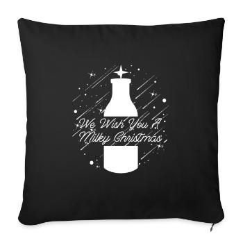 Lait de vache Panier de lait de Noël - Housse de coussin décorative 45 x 45 cm - noir - Devant