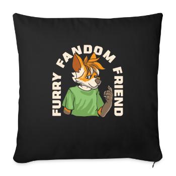 Furry Fandom Fursuits Fun - Housse de coussin décorative 45 x 45 cm - noir - Devant