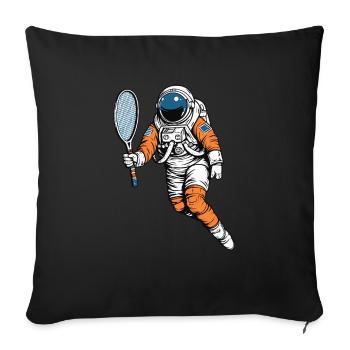 Badminton Federball Astronaut - Sofa pillowcase 17,3'' x 17,3'' (45 x 45 cm) - black - Front