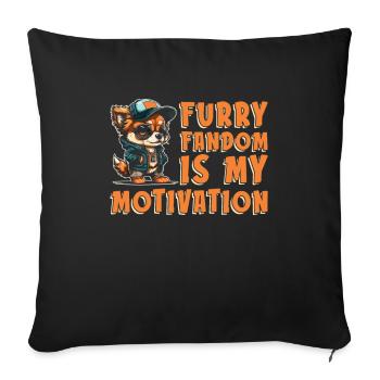 Furry Fandom Fursuits Mignon - Housse de coussin décorative 45 x 45 cm - noir - Devant