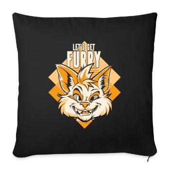 Furry Fandom Fursuits - Sofa pillowcase 17,3'' x 17,3'' (45 x 45 cm) - black - Front