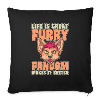 Furry Fandom Fursuits Life - Housse de coussin décorative 45 x 45 cm - noir - Devant