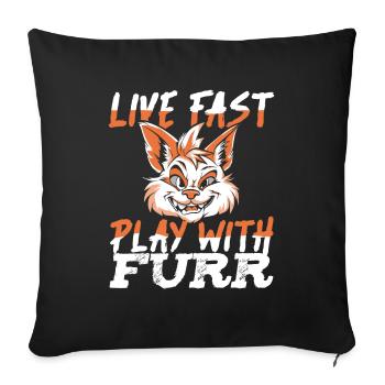 Furry Fandom Fursuits - Sofa pillowcase 17,3'' x 17,3'' (45 x 45 cm) - black - Front