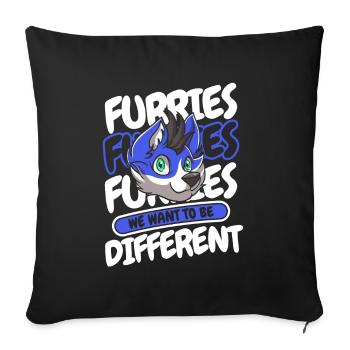 Furry Fandom Fursuits Drôle - Housse de coussin décorative 45 x 45 cm - noir - Devant