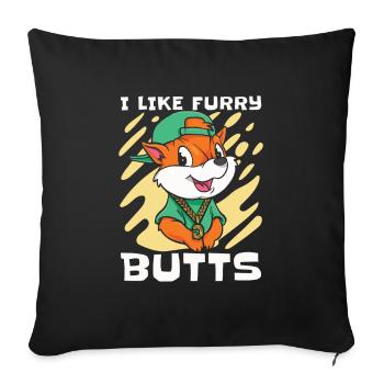 Furry Fandom Fursuits Witzig - Sofakissenbezug 45 x 45 cm - Schwarz - Vorne