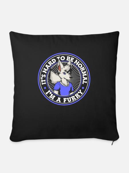 Furry Fandom Fursuits Fuchs - Sofakissenbezug 45 x 45 cm - Schwarz