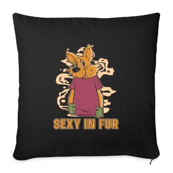 Furry Fandom Fursuits Funny - Sofa pillowcase 17,3'' x 17,3'' (45 x 45 cm) - black - Front