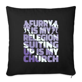 Furry Fandom Fursuits - Sofa pillowcase 17,3'' x 17,3'' (45 x 45 cm) - black - Front