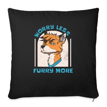 Furry Fandom Fursuits Funny - Sofa pillowcase 17,3'' x 17,3'' (45 x 45 cm) - black - Front