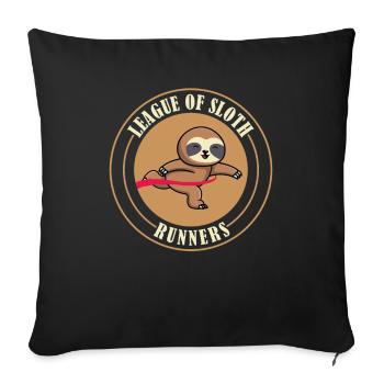 Sloth funny sloth running - Sofa pillowcase 17,3'' x 17,3'' (45 x 45 cm) - black - Front