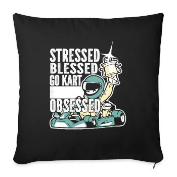 Go karting, karting, karting - Sofa pillowcase 17,3'' x 17,3'' (45 x 45 cm) - black - Front