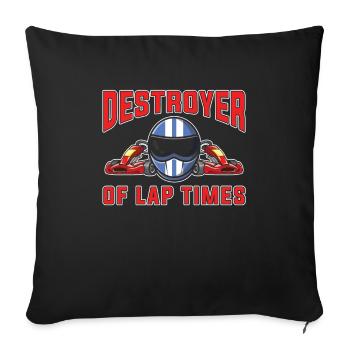 Go Kart Karting Karting Karting Driver Humor - Sofa pillowcase 17,3'' x 17,3'' (45 x 45 cm) - black - Front