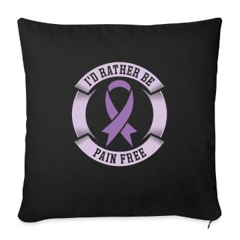 Fibromyalgie Rheuma - Sofakissenbezug 45 x 45 cm - Schwarz - Vorne