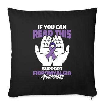 Fibromyalgie Rheuma Hände - Sofakissenbezug 45 x 45 cm - Schwarz - Vorne