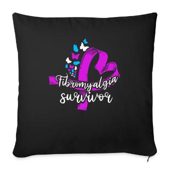 Fibromyalgia rheumatism butterfly - Sofa pillowcase 17,3'' x 17,3'' (45 x 45 cm) - black - Front