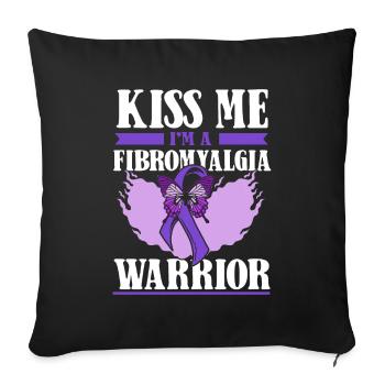 Fibromyalgie Rheuma Schmetterling - Sofakissenbezug 45 x 45 cm - Schwarz - Vorne