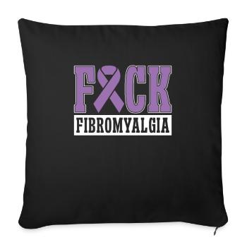 Fibromyalgie Rheuma - Sofakissenbezug 45 x 45 cm - Schwarz - Vorne