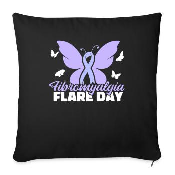 Fibromyalgie Rheuma Schmetterling - Sofakissenbezug 45 x 45 cm - Schwarz - Vorne